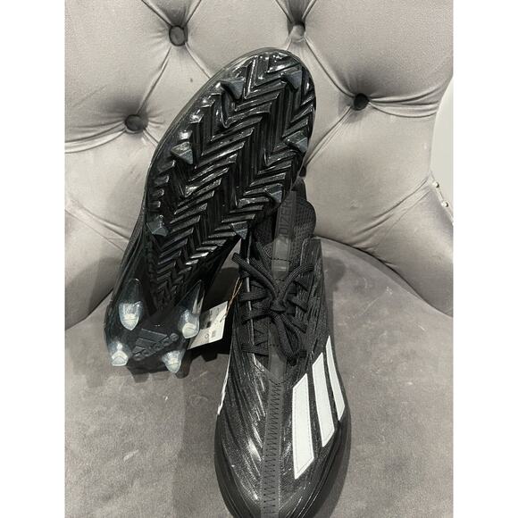 Adidas Men’s 12.5 Adizero Low Top Lightweight Football Cleats Black/White GX4050 - Picture 5 of 6